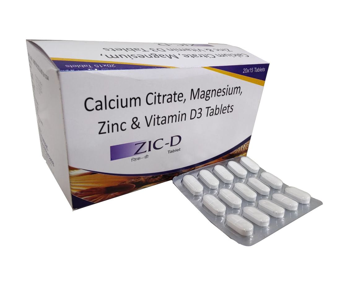 Zic-D Tablet — Calcium Citrate 1000 mg + Vitamin D3 from Trumac Healthcare PCD Pharma Franchise India