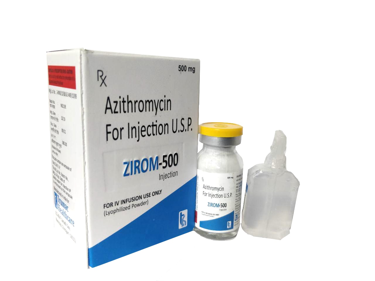 Zirom-500 Injection — Azithromycin Dihydrate (Lyophilised) 500 mg from Trumac Healthcare PCD Pharma Franchise India