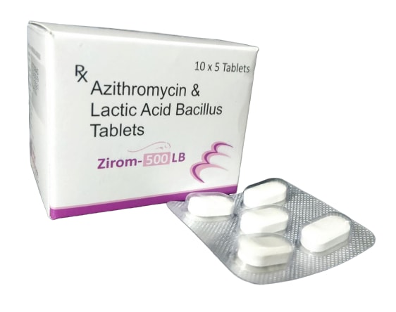 Zirom-500 LB Tablet — Azithromycin Dihydrate 500 mg + Lactobacillus Spores from Trumac Healthcare PCD Pharma Franchise India