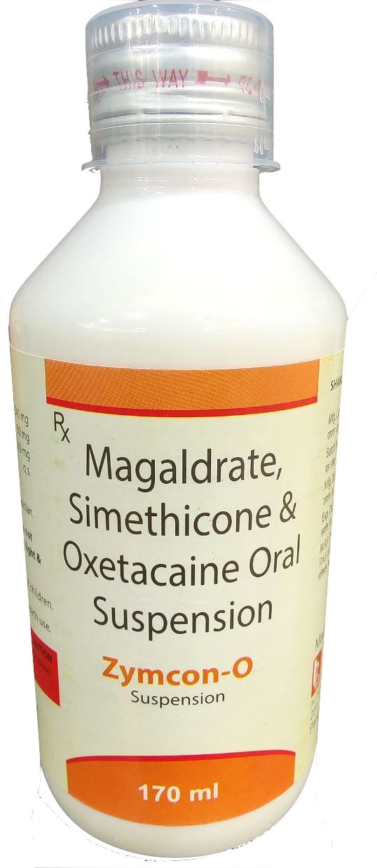 Zymcon-O (Mango) 170 ml — Sodium Alginate + Bicarbonate + Calcium Carbonate + Oxetacaine from Trumac Healthcare PCD Pharma Franchise India