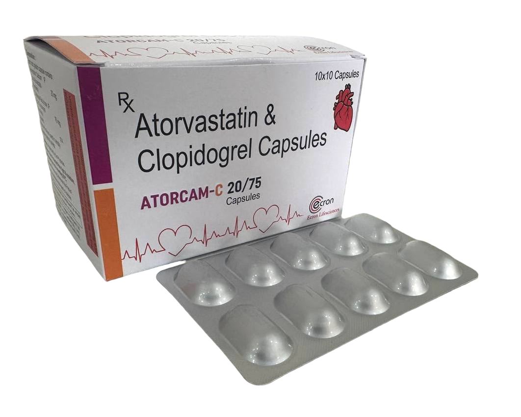 Atorvastatin Calcium 20 mg + Clopidogrel 75 mg (Pellets) Capsules Capsule — manufactured by Trumac Healthcare