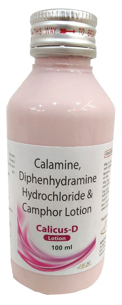Calicus-D Lotion — Calamine 8% + Diphenhydramine HCl 1% + Camphor from Trumac Healthcare PCD Pharma Franchise India