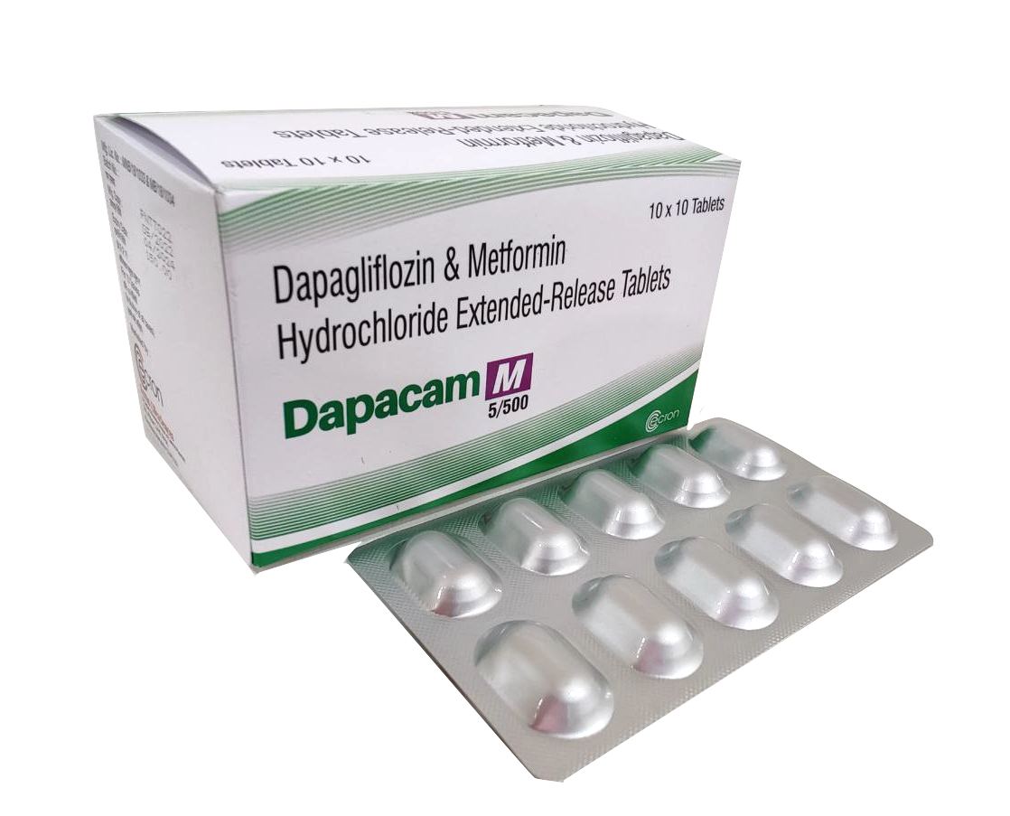 Dapacam-M 5/500 Tablet — Dapagliflozin 5 mg + Metformin 500 mg (Extended Release) from Trumac Healthcare PCD Pharma Franchise India