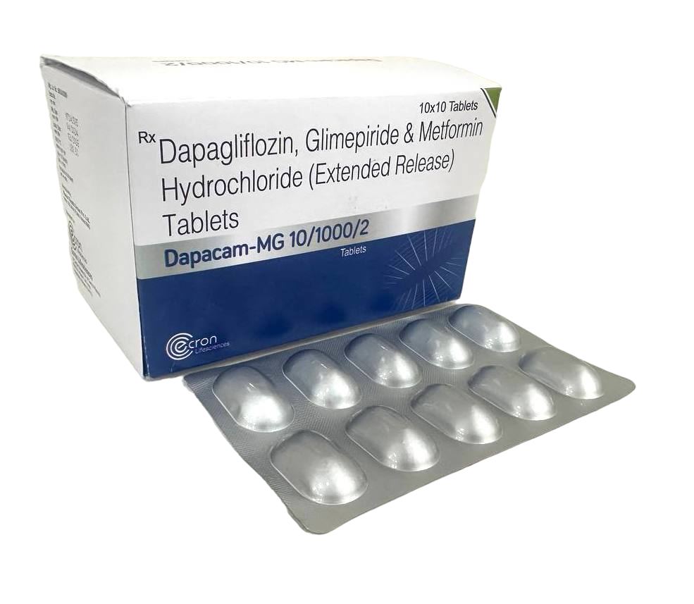 Dapagliflozin 10 mg + Metformin 1000 mg (Extended Release) + Glimepiride 2 mg Tab Tablet — manufactured by Trumac Healthcare