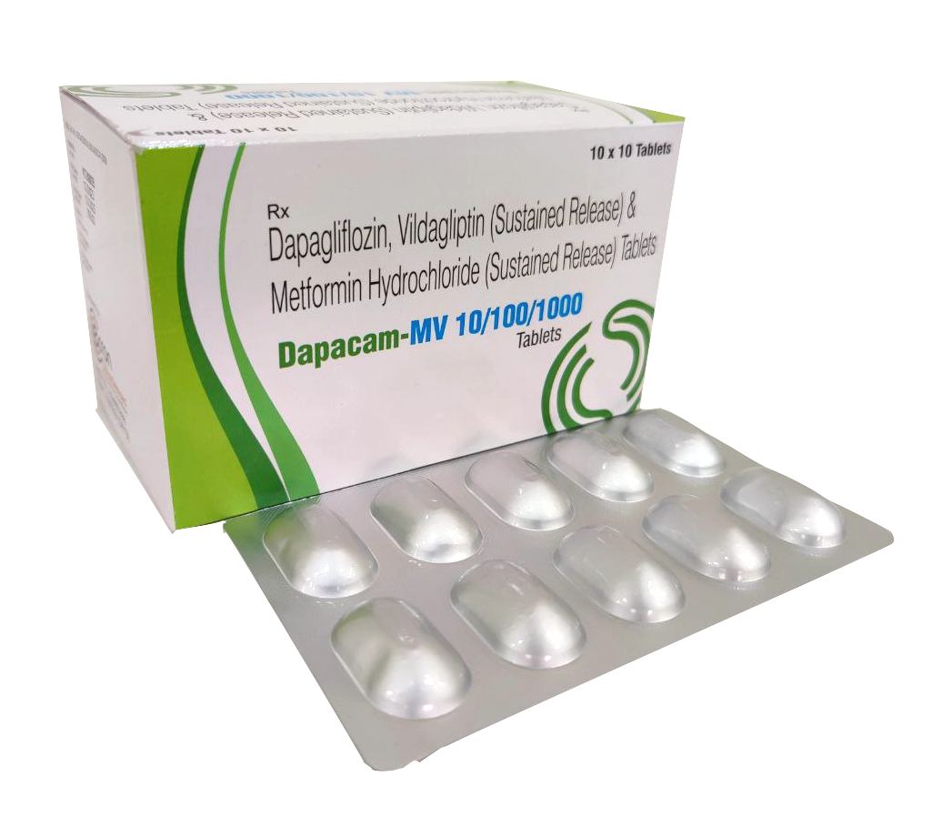 Dapagliflozin 10 mg + Vildagliptin 100 mg + Metformin 1000 mg SR Tab Tablet — manufactured by Trumac Healthcare