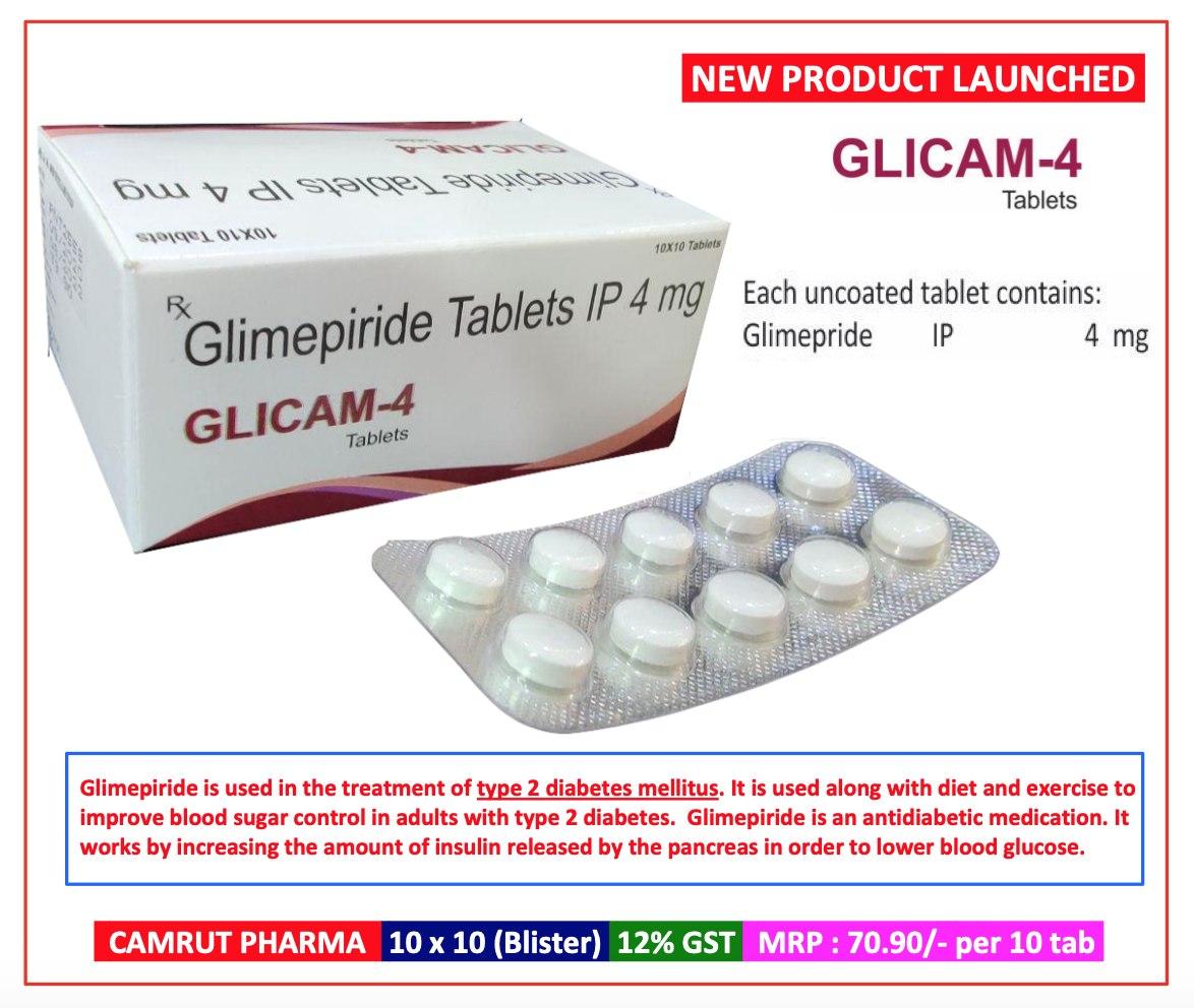 Glimepiride 4 mg Tablet — manufactured by Trumac Healthcare