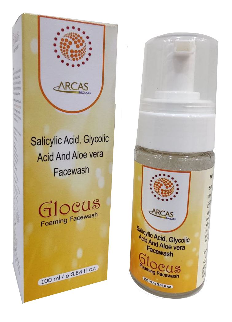 Glocus Foaming Face Wash — Salicylic Acid + Glycolic Acid + Aloe Vera Foaming Face Wash (Special Foamer Bottle) from Trumac Healthcare PCD Pharma Franchise India