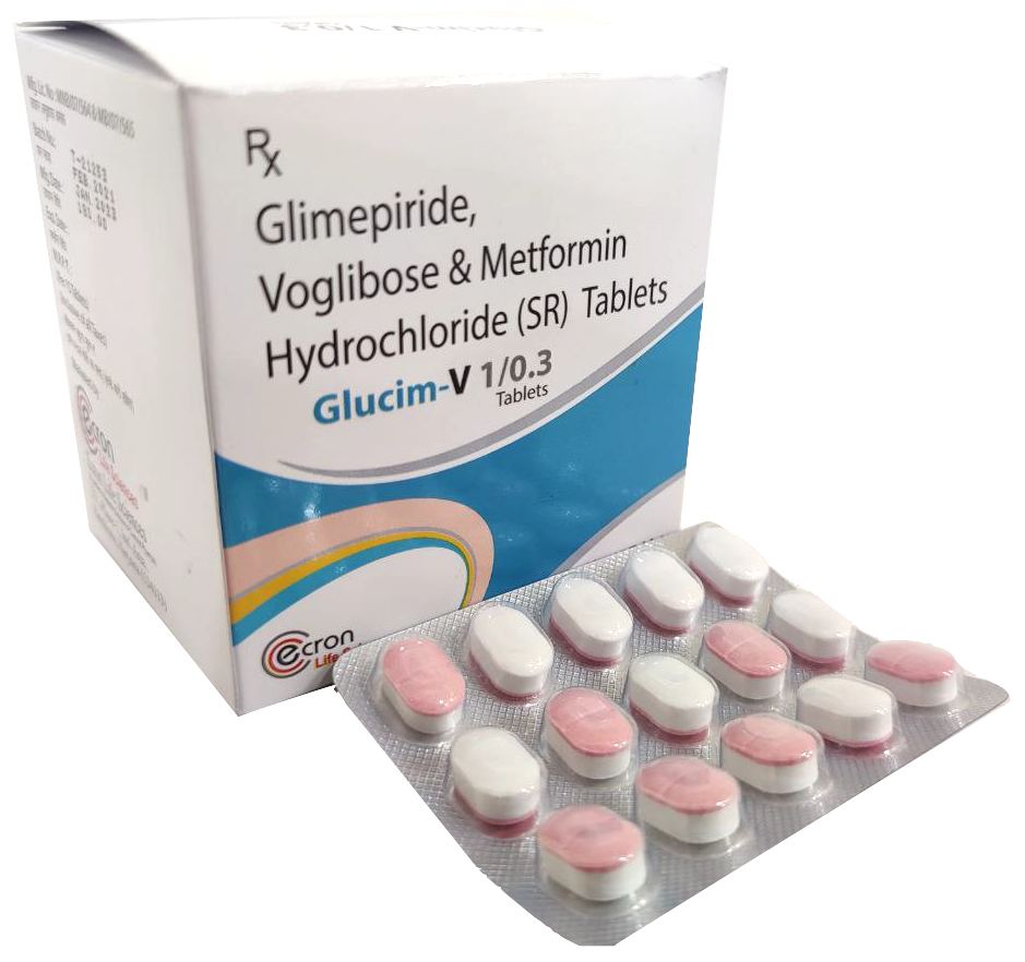 Glimepiride 1 mg + Metformin 500 mg + Voglibose 0.3 mg (SR) Tablet — manufactured by Trumac Healthcare