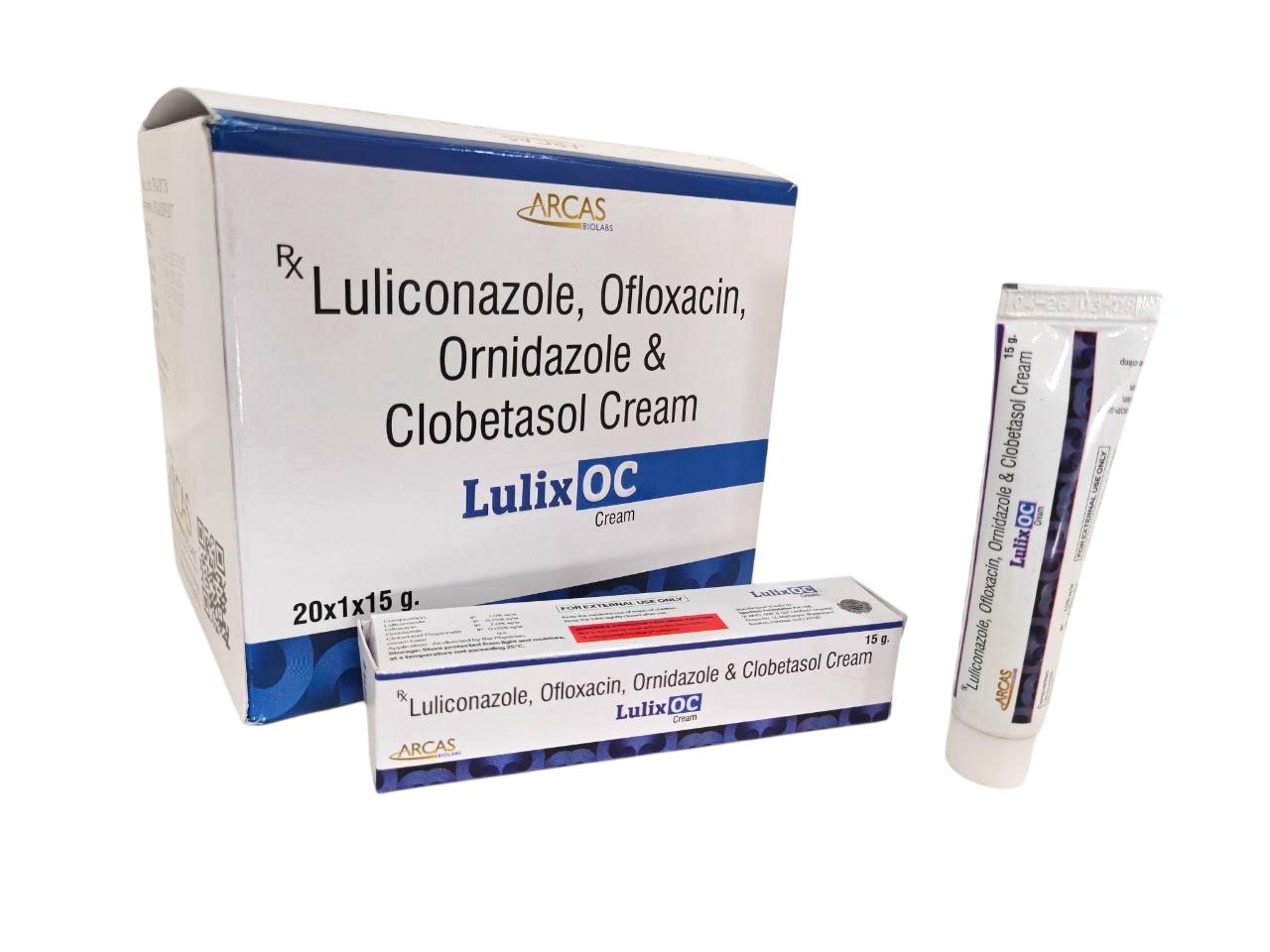 Lulix-OC Cream — Luliconazole 1% w/w + Ofloxacin 0.75% w/w + Ornidazole 2.0% w/w + Clobetasol 0.05% w/w from Trumac Healthcare PCD Pharma Franchise India