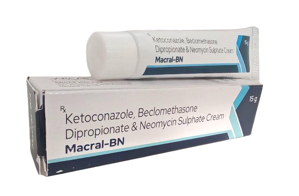 Macral-BN Cream — Ketoconazole 2% w/w + Beclometasone 0.025% w/w + Neomycin 0.5% w/w from Trumac Healthcare PCD Pharma Franchise India