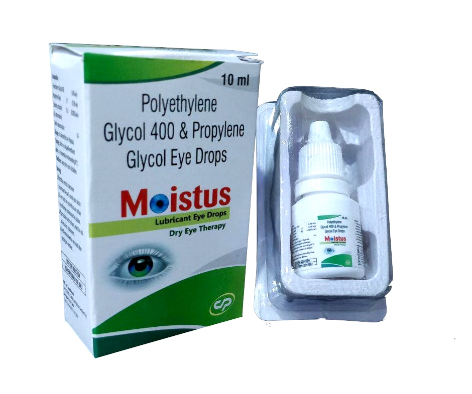 Moistus Eye Drops — Polyethylene Glycol 0.4% + Propylene Glycol 0.3% w/v from Trumac Healthcare PCD Pharma Franchise India