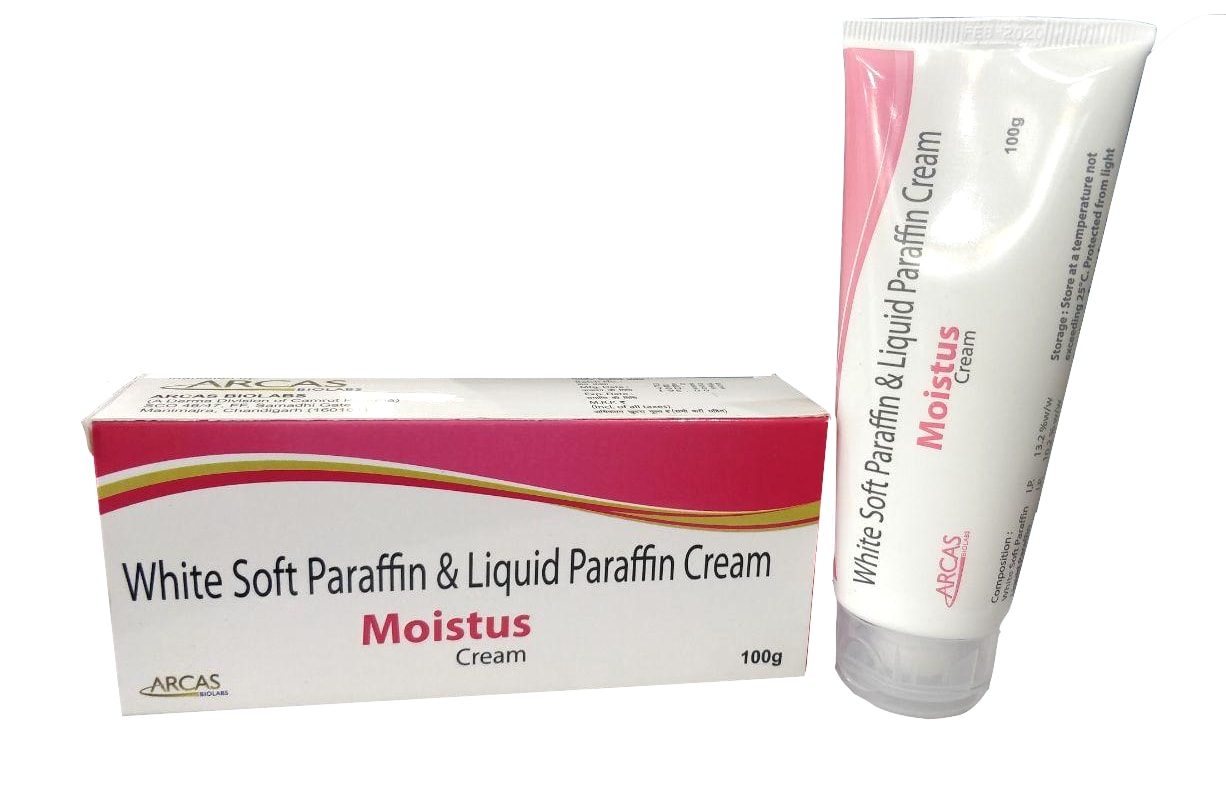 Moistus Cream (Paraffin) — White Soft Paraffin IP 13.2% w/w + Liquid Paraffin IP 10.2% w/w from Trumac Healthcare PCD Pharma Franchise India
