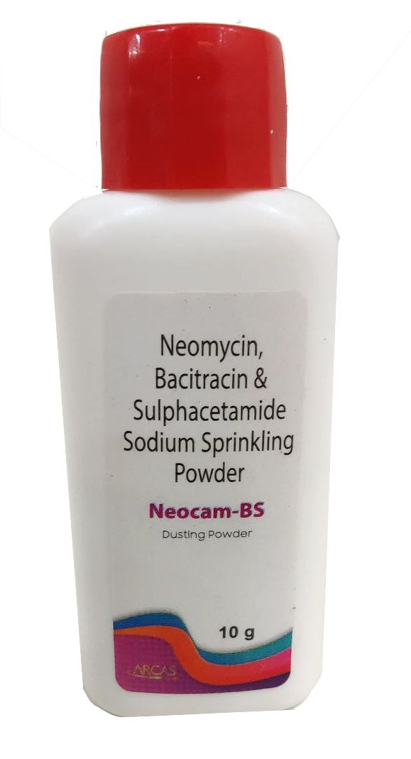 Sulphacetamide (60 mg) + Neomycin (5 mg) + Bacitracin (250 IU) Sprinkling Powder Powder — manufactured by Trumac Healthcare