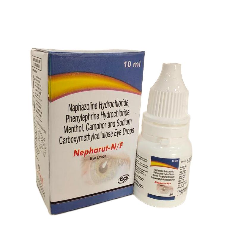 Nepharut N/F Eye Drops — Camphor 0.01% w/v + Menthol 0.005% w/v + Phenylephrine 0.12% w/v + Carboxymethylcellulose 0.5% w/v + Naphazoline 0.05% w/v from Trumac Healthcare PCD Pharma Franchise India