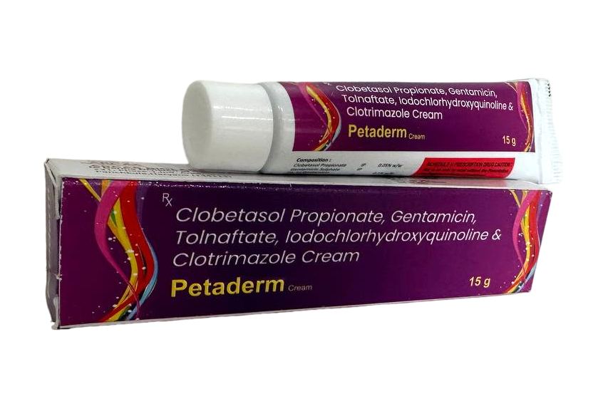 Clobetasol 0.05% + Gentamicin 0.1% + Tolnaftate 1.00% + Iodochlorhydroxyquinoline 1.00% + Clotrimazole 1.00% Tablet — manufactured by Trumac Healthcare