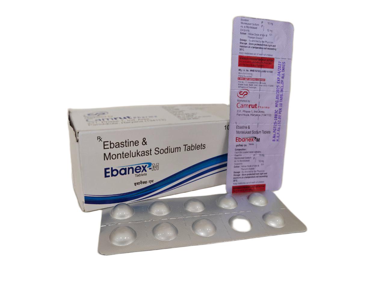 Ebanex-M Tablet — Ebastine 10 mg + Montelukast 10 mg from Trumac Healthcare PCD Pharma Franchise India