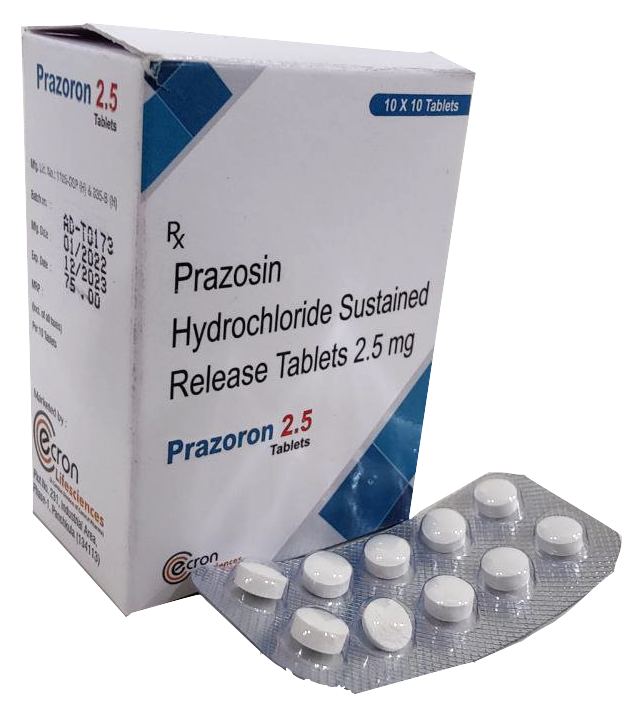 Prazosin 2.5 mg Tablet — manufactured by Trumac Healthcare