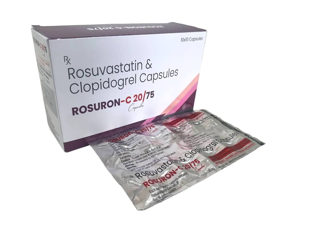 Rosuvastatin 20 mg + Clopidogrel 75 mg Capsules (Pellets Form) Capsule — manufactured by Trumac Healthcare