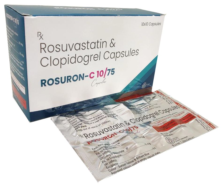 Rosuvastatin 10 mg + Clopidogrel 75 mg Capsules (Pellets Form) Capsule — manufactured by Trumac Healthcare