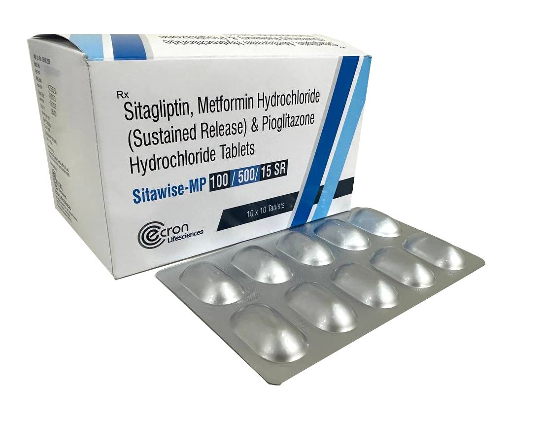 Sitawise-MP 100/500/15 SR Tablet — Sitagliptin 100 mg + Pioglitazone 15 mg + Metformin 500 mg (SR) from Trumac Healthcare PCD Pharma Franchise India