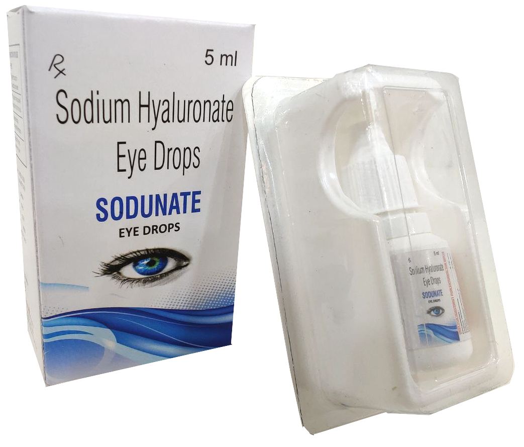 Sodunate Eye Drops — Sodium Hyaluronate 0.1% + Carboxymethylcellulose as Lubricant 0.5% from Trumac Healthcare PCD Pharma Franchise India