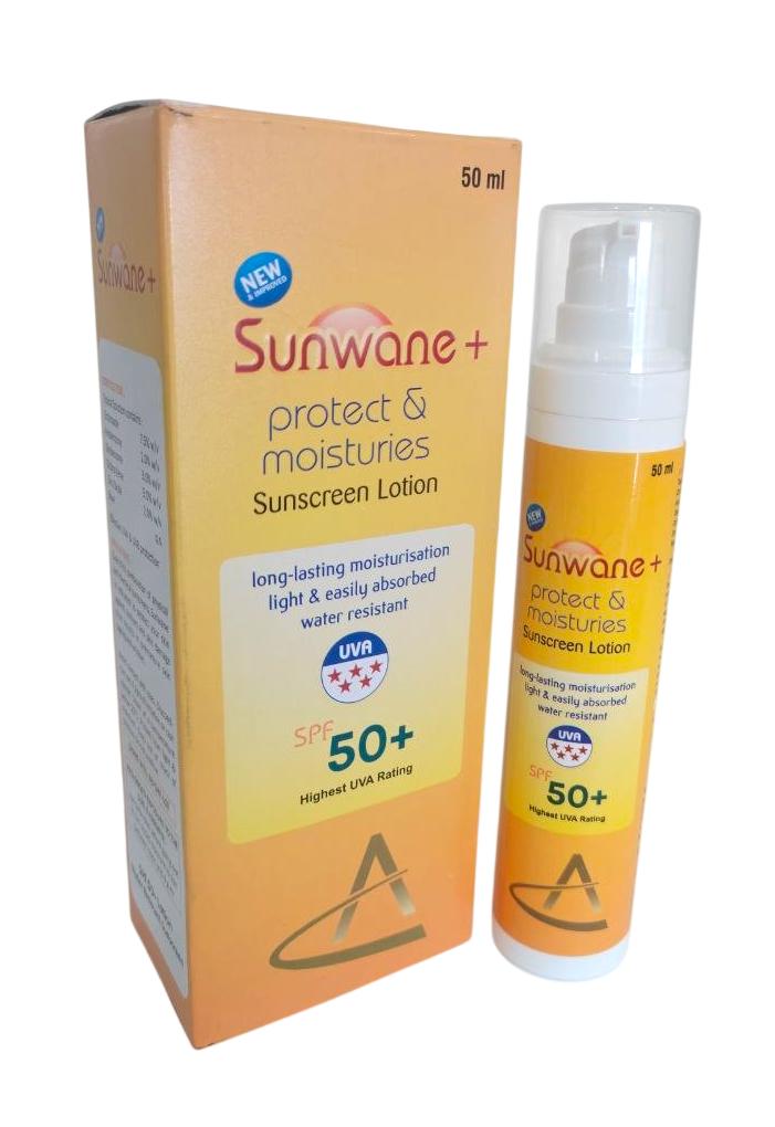 Sunwane+ SPF 50+ Lotion — UV Protection Sunscreen Lotion (SPF 50+) — Improved Water Resistant from Trumac Healthcare PCD Pharma Franchise India